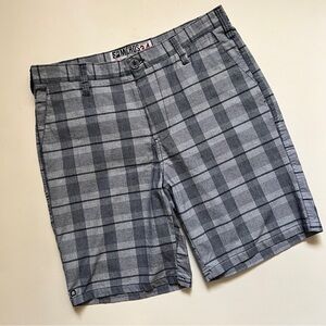 Vintage MICROS Cotton Blend Plaid Shorts
